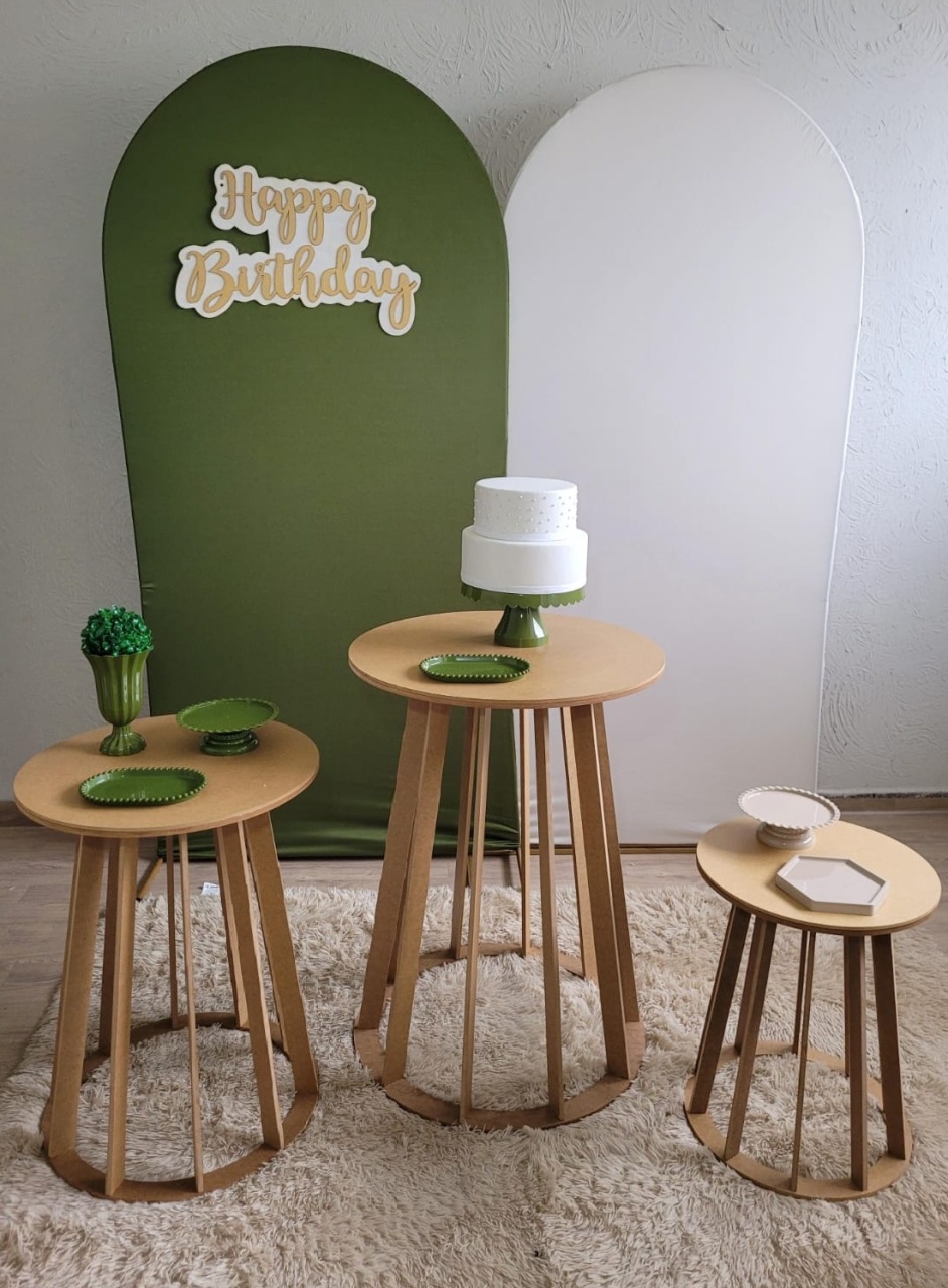Decoração Verde Oliva / Nude (Mesa Redonda) - Ph Pegue e Monte