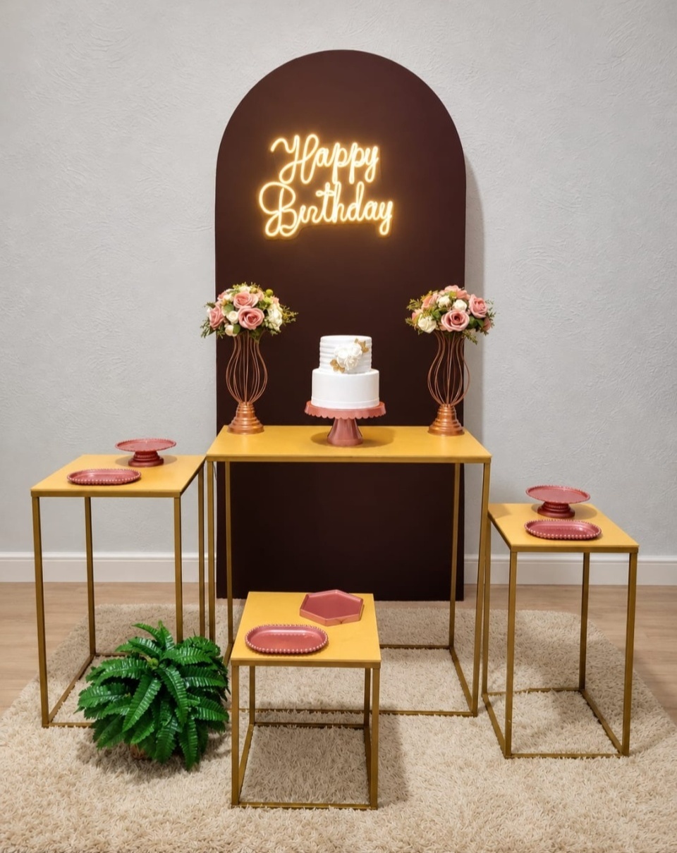 Decoração Marrom (Happy Birthday Led) - Ph Pegue e Monte