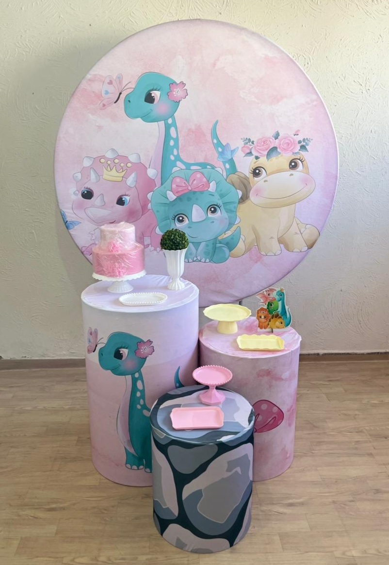 Dino Baby Rosa Kit Prata - Ph Pegue e Monte