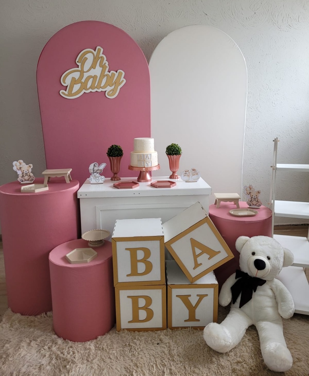 Decoração Rose Oh Baby  - Ph Pegue e Monte