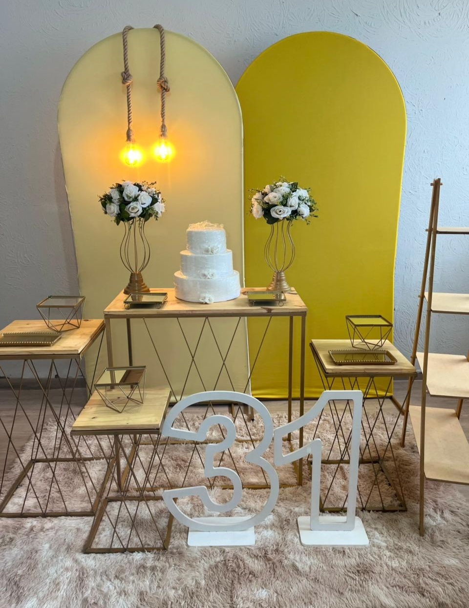 Decoração Amarelo Mesa Teia - Ph Pegue e Monte
