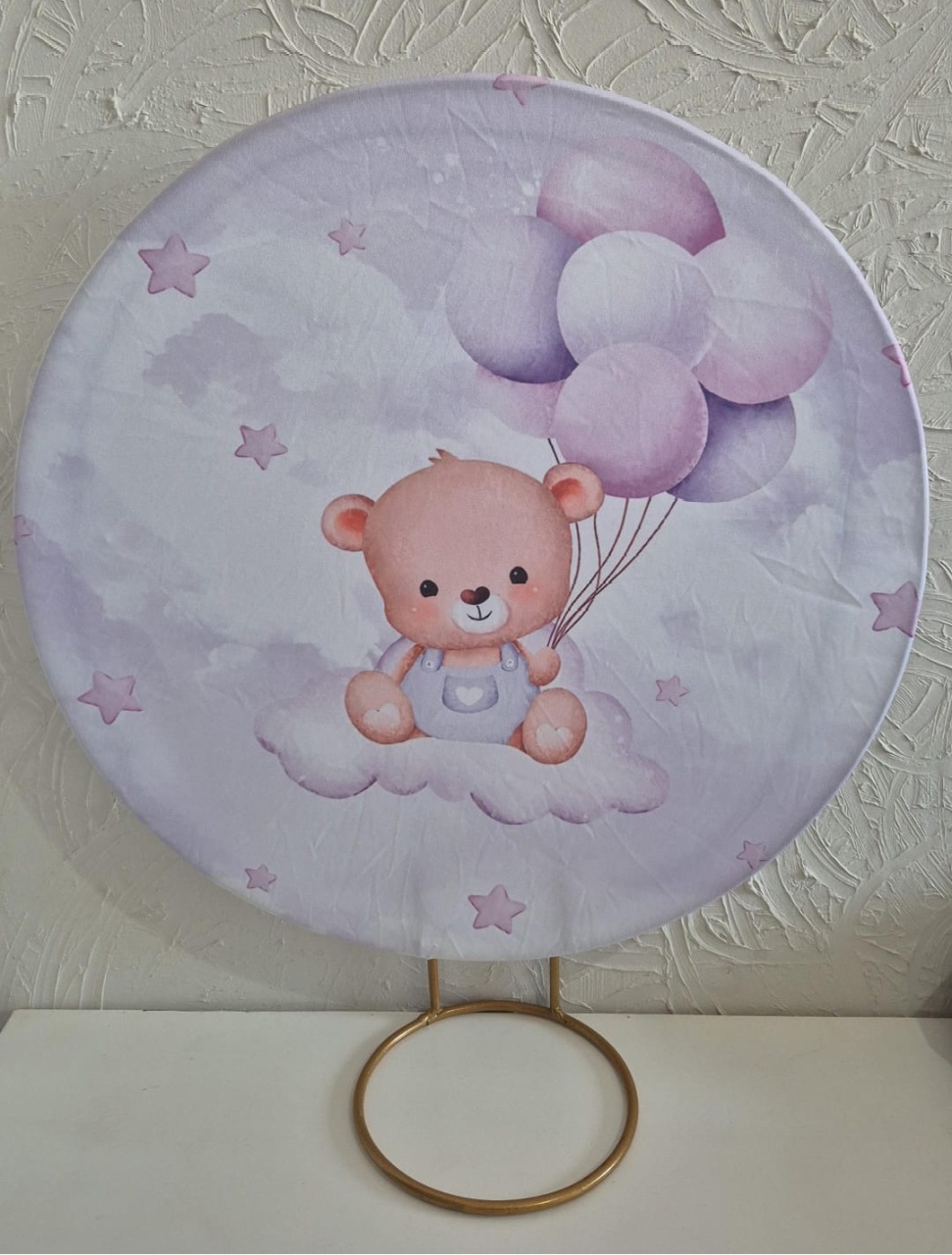 Capa Mini Painel 50X50 - Urso Roxo - Ph Pegue e Monte