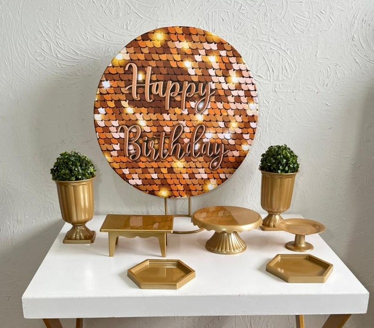 Happy Birthday Dourado Mini Kit  - Ph Pegue e Monte