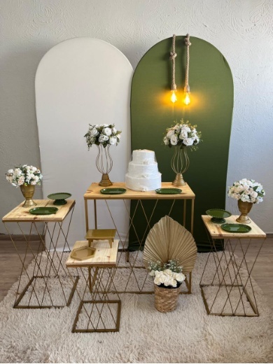 Decoração Verde/Off White Com Mesa de Ferro - Ph Pegue e Monte