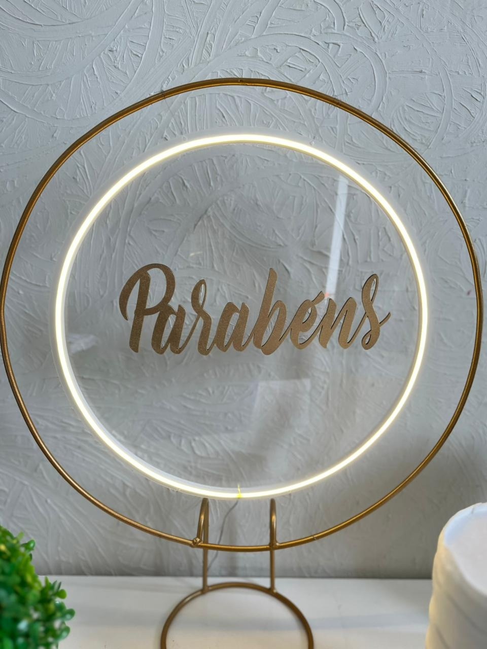 Placa Led 40X40 Parabéns - Ph Pegue e Monte