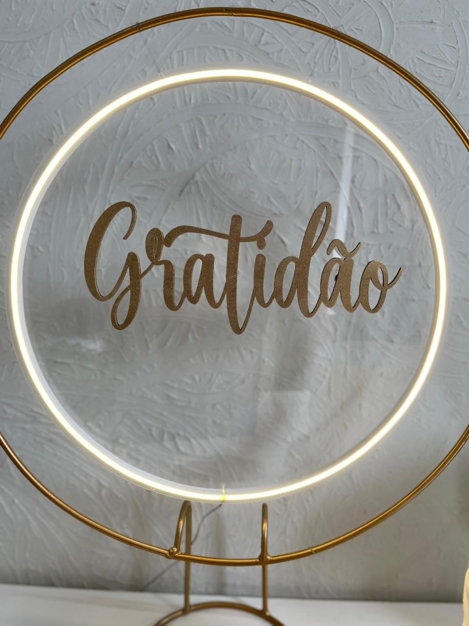 Placa Led 40X40 Gratidão - Ph Pegue e Monte