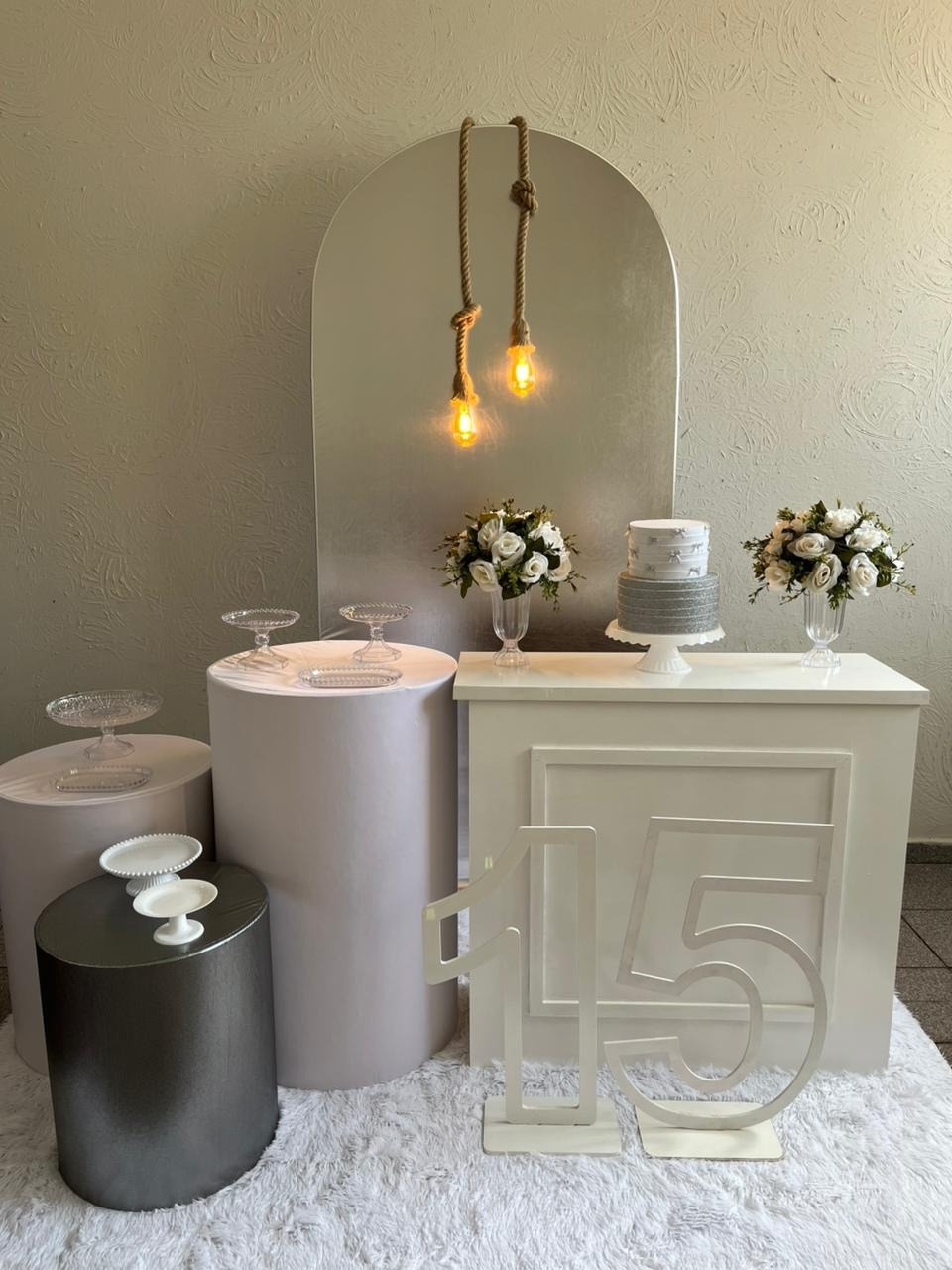Decoração Prata/Branco - Ph Pegue e Monte