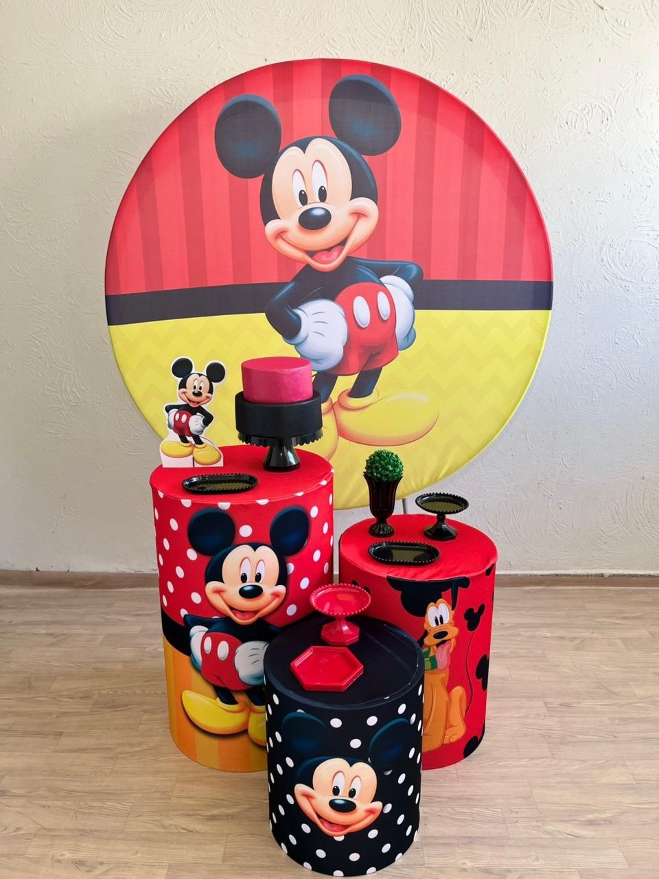 Mickey Vermelho Kit Prata - Ph Pegue e Monte
