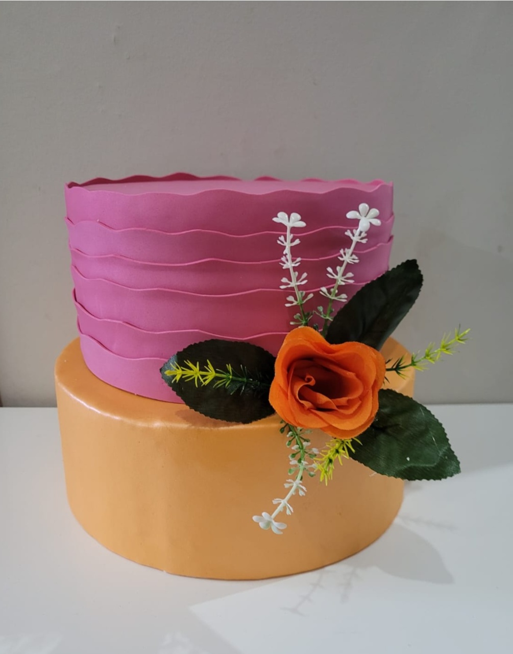 Bolo Pink / Laranja Flor - Ph Pegue e Monte