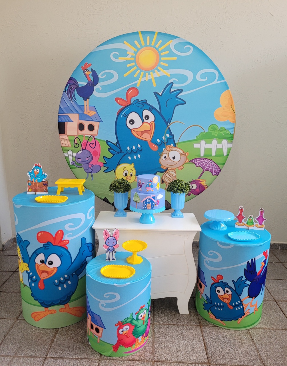 Galinha Pintadinha Azul Kit Ouro  - Ph Pegue e Monte