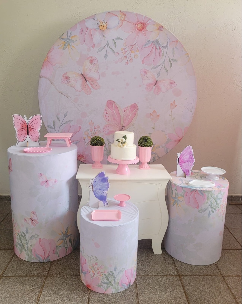 Borboleta Rosa Kit Ouro  - Ph Pegue e Monte