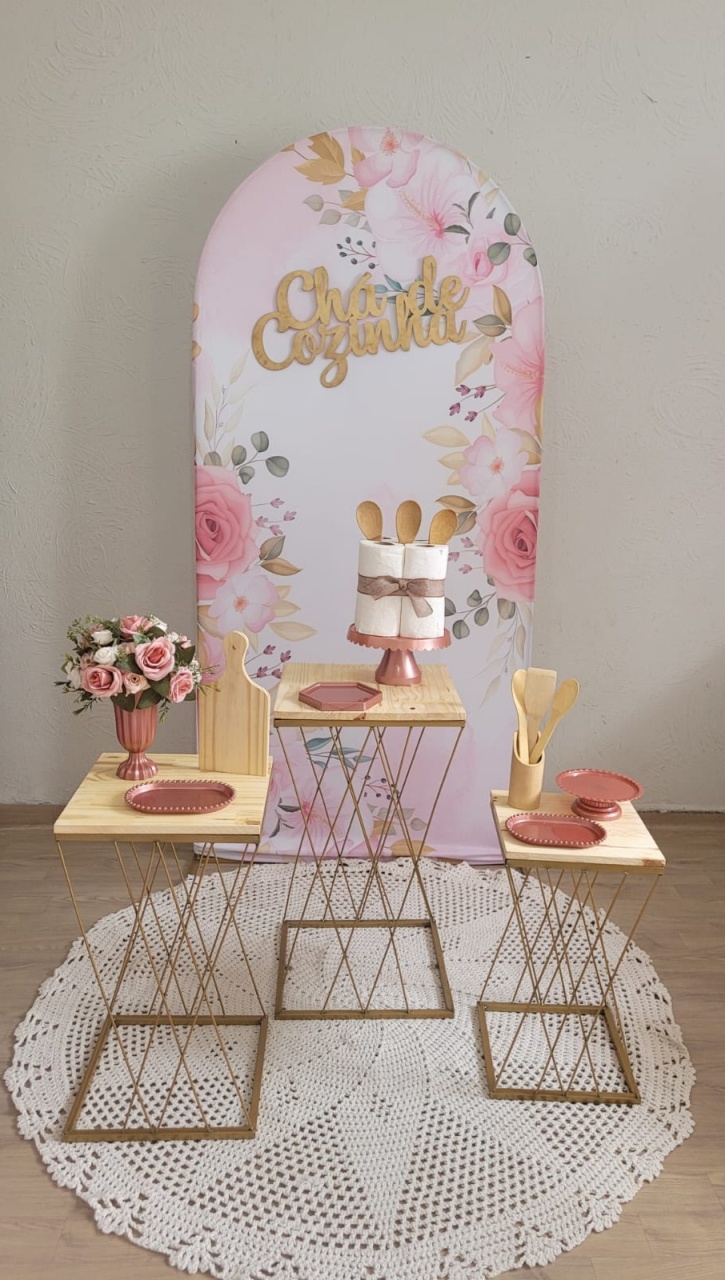 Decoração Floral Painel Romano Cha de Panela - Ph Pegue e Monte