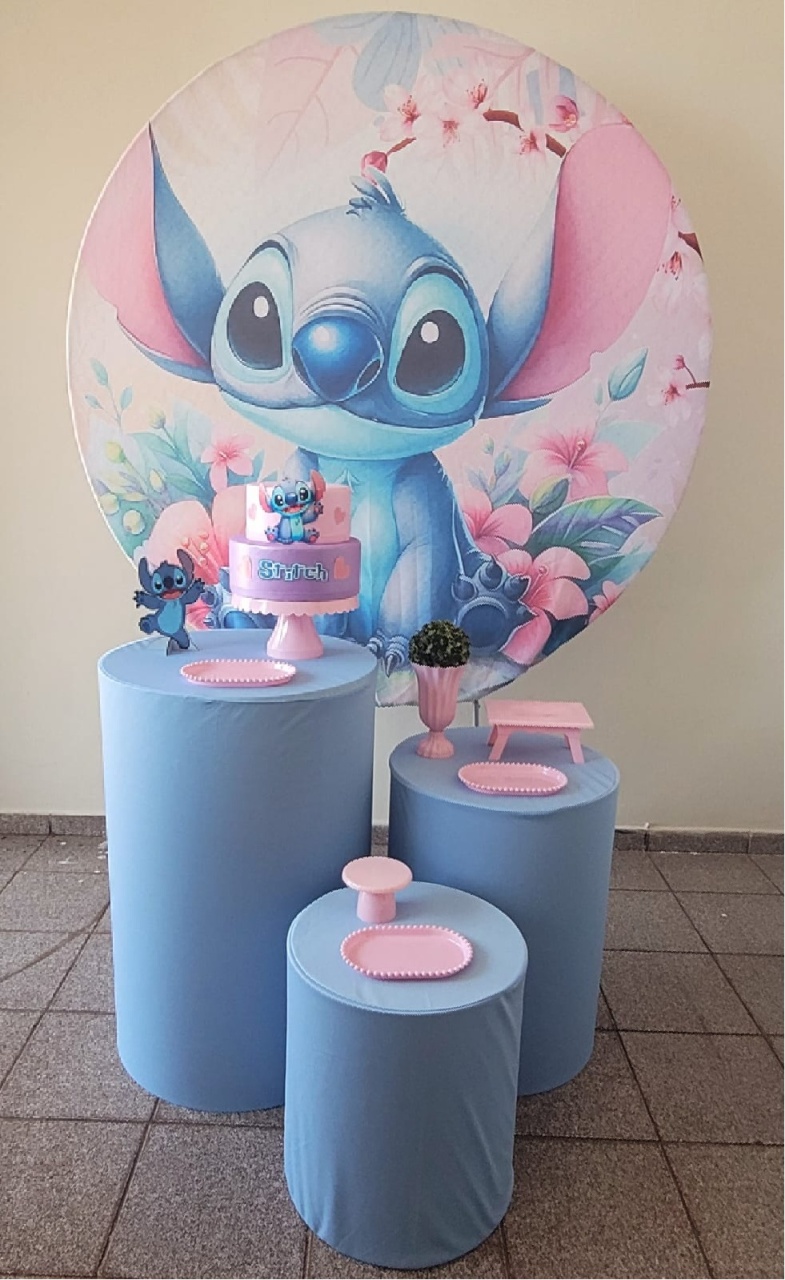 Stitch Azul Kit Prata  - Ph Pegue e Monte