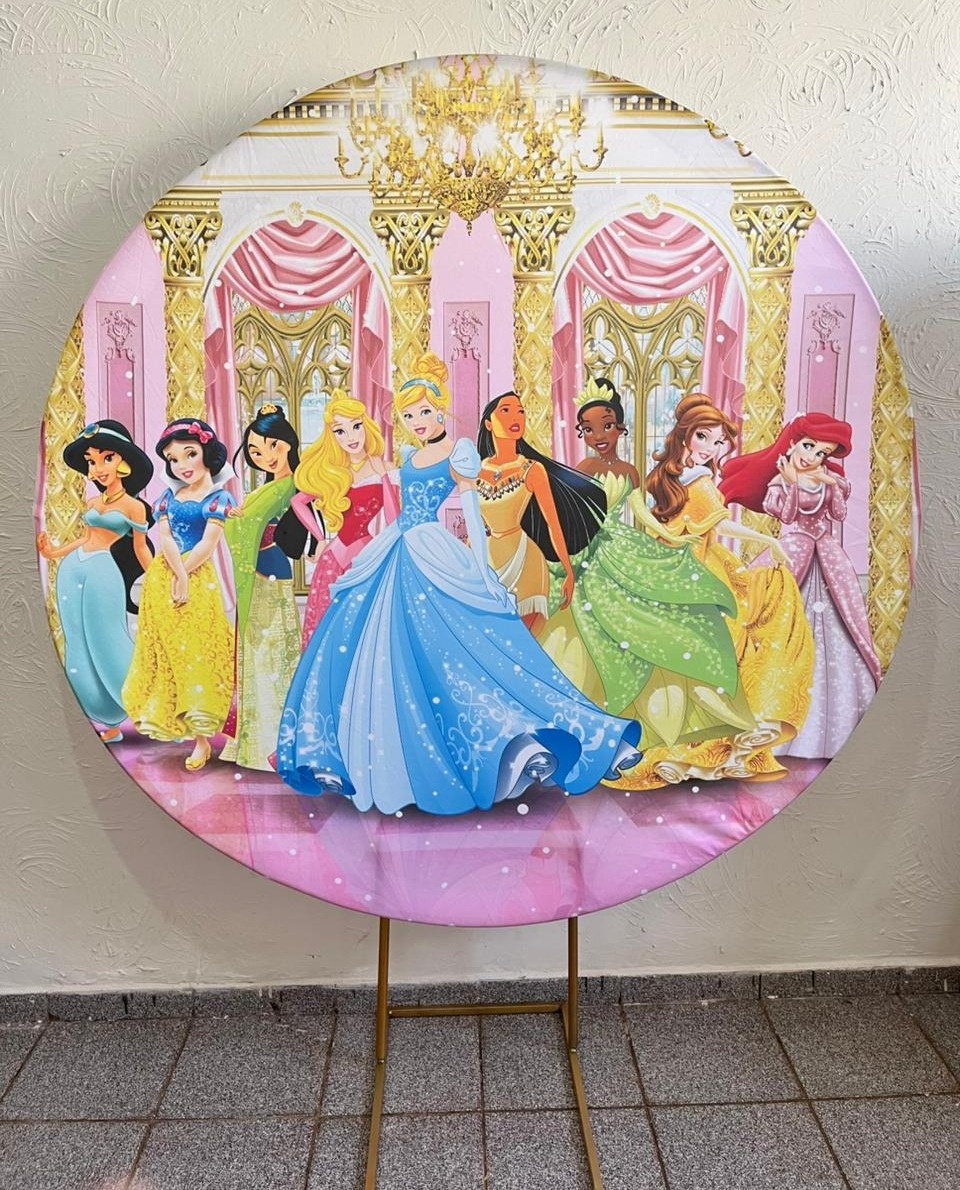 Capa Painel Redondo 1,50 Princesas  - Ph Pegue e Monte
