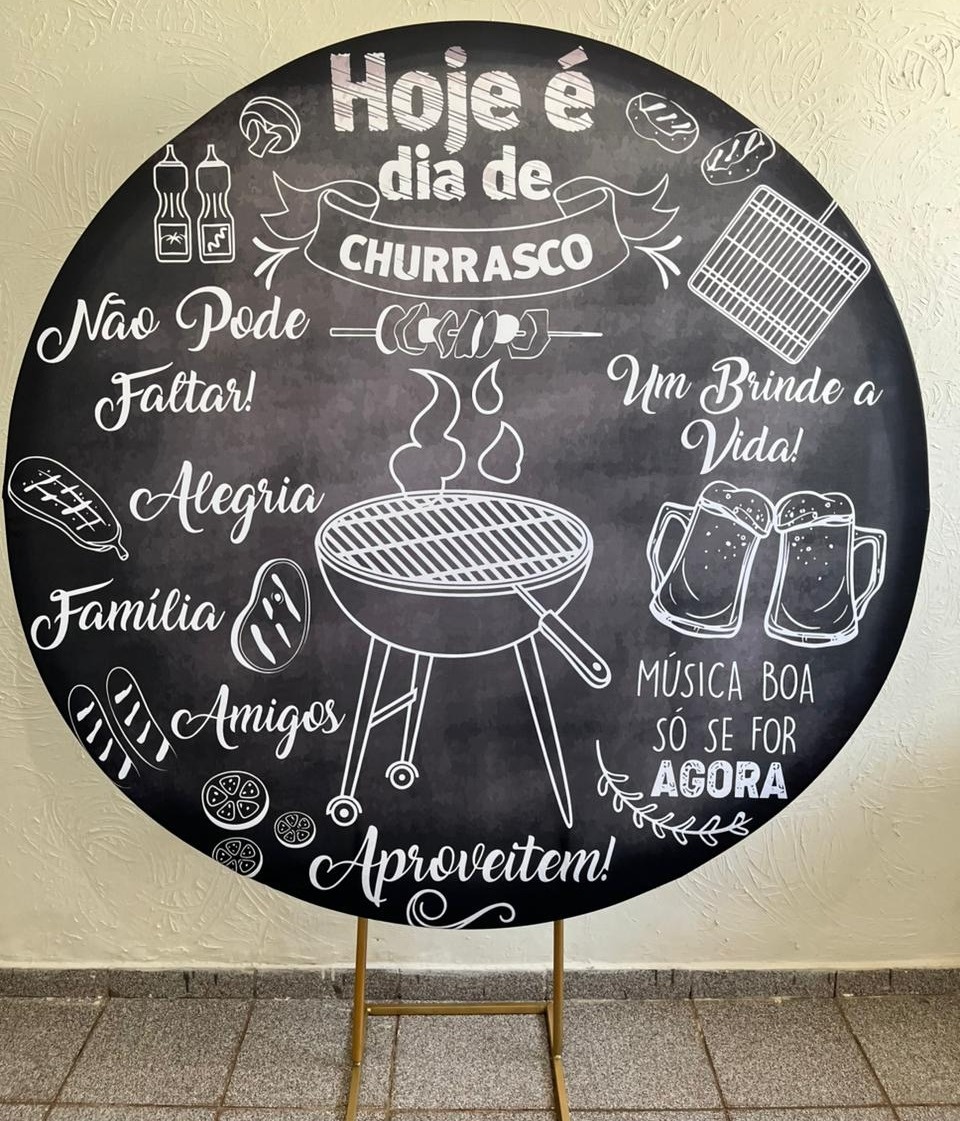 Capa Painel Redondo 1,50 Churrasco - Ph Pegue e Monte