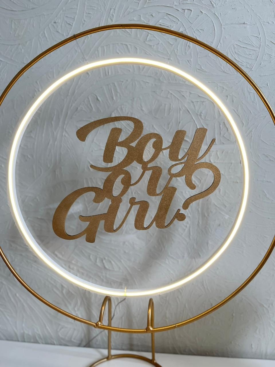 Placa Led 40X40 Girl Or Boy - Ph Pegue e Monte