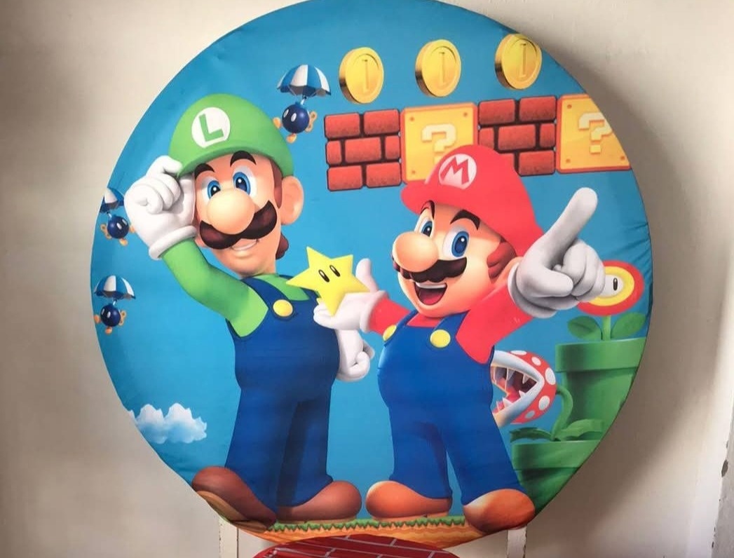 Painel Redondo Super  Mario - Naiara Duarte Nunes