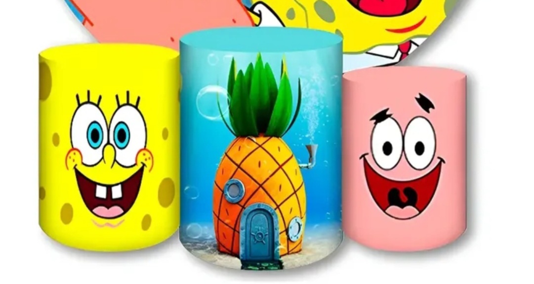 Capa Para Cilindro Bob Esponja G - Atelie  Flor Festas