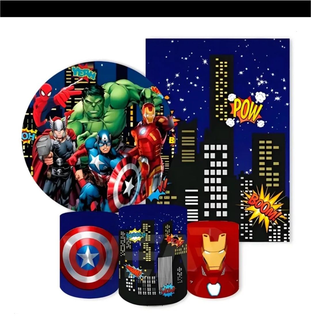 Capa Para Painel Quadrado Vingadores - Atelie  Flor Festas