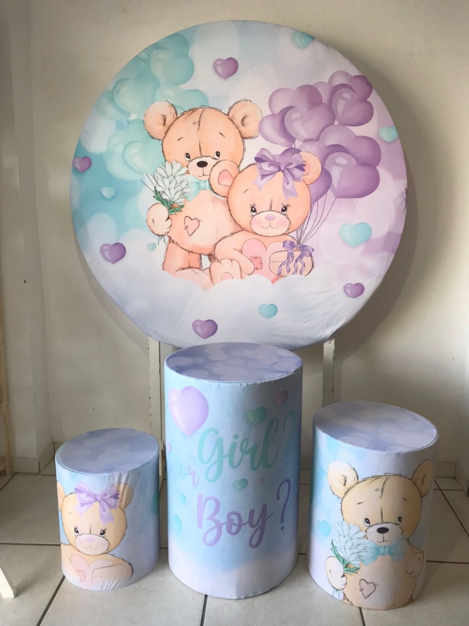 Kit Ursinho Lilas E Verde  - Naiara Duarte Nunes
