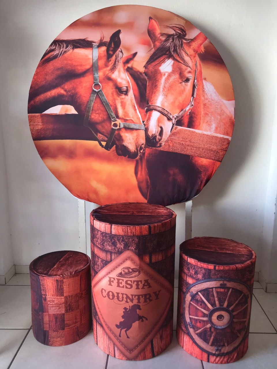  Country Cavalo Painel Redondo E 3 Cilindro - Naiara Duarte Nunes