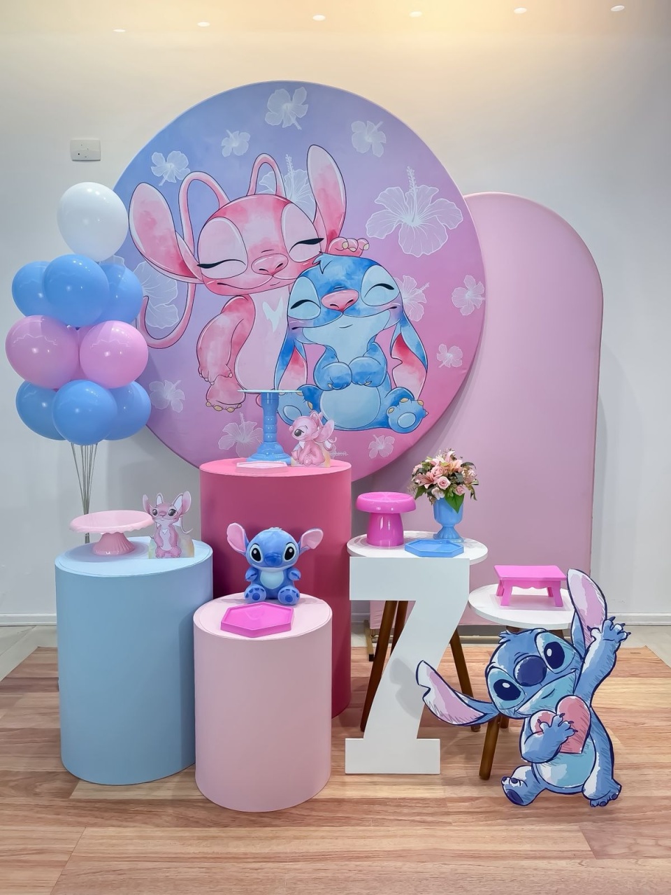 Stitch E Angel - Kit Nuvem de Algodão - Monte e Feste 