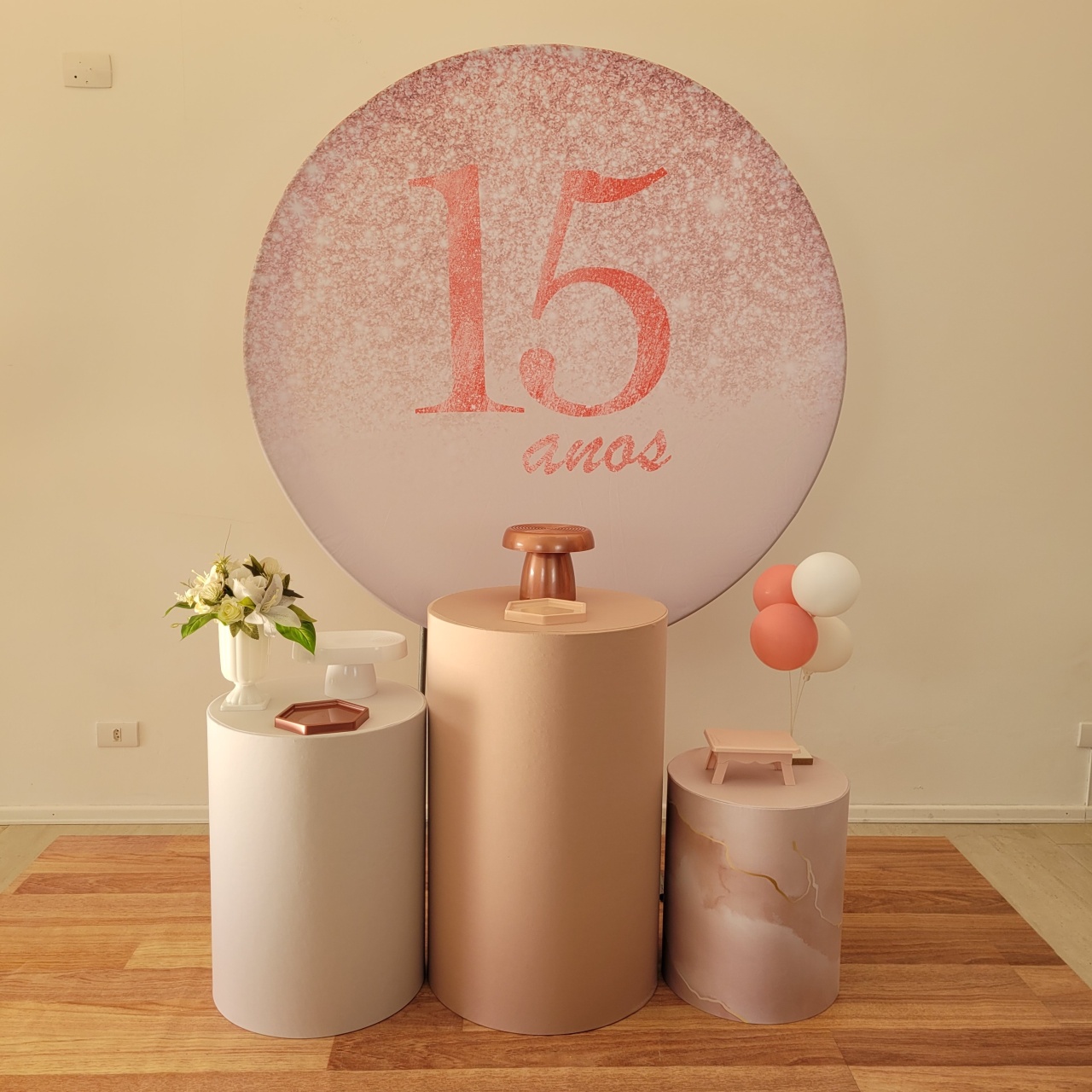 15 Anos Rose  - Kit Para Festejar - Monte e Feste 
