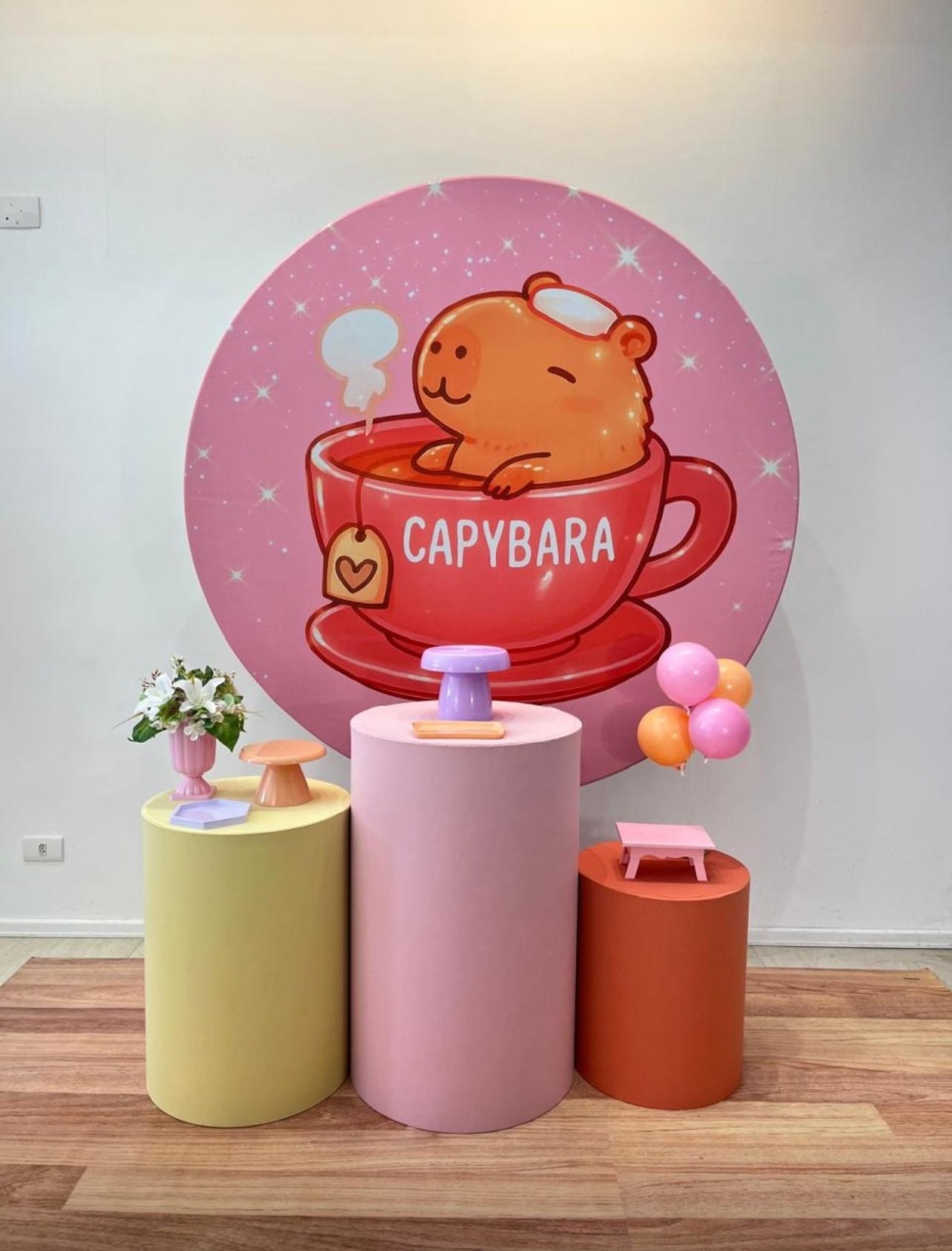 Capivara Rosa - Kit Para Festejar - Monte e Feste 