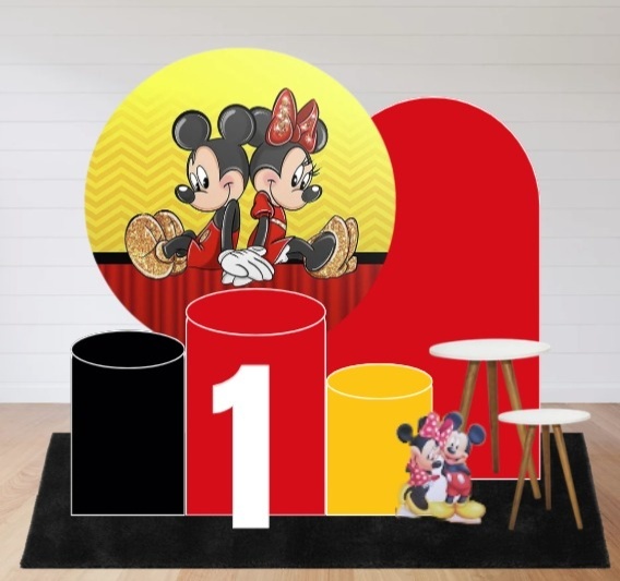 Mickey E Minnie- Kit Nuvem de Algodão - Monte e Feste 