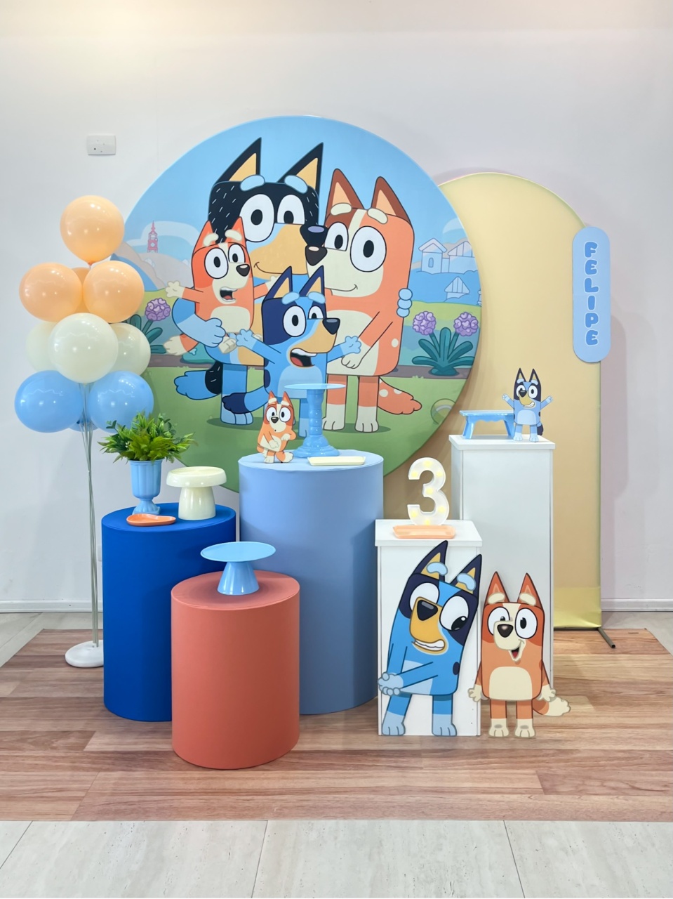 Bluey Azul - Kit Nuvem de Algodão - Monte e Feste 