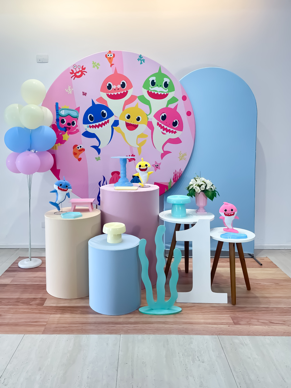 Baby Shark - Kit Nuvem de Algodão - Monte e Feste 