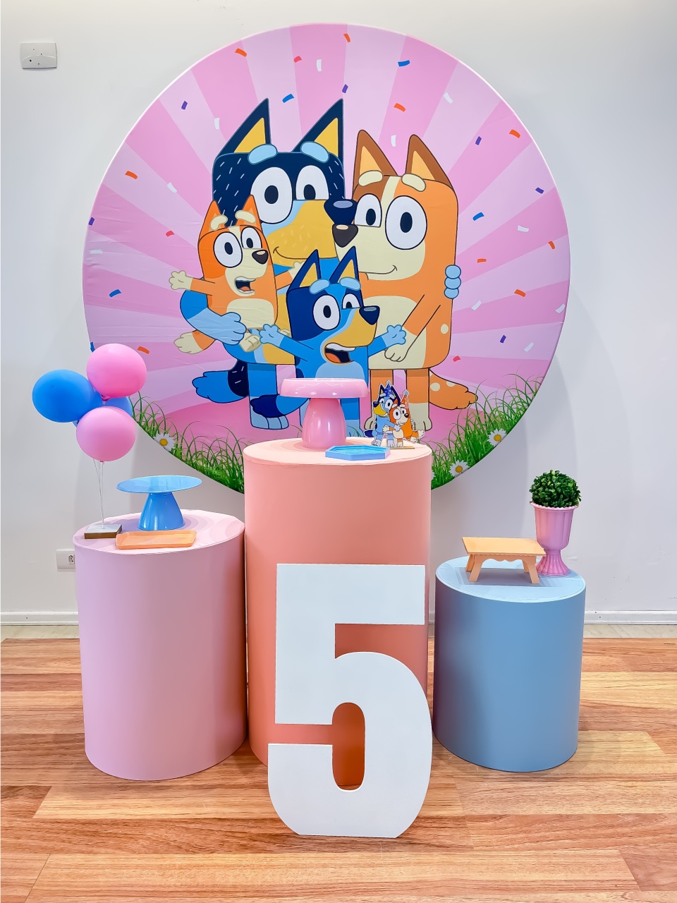Bluey Rosa - Kit Para Festejar Com Adicional - Monte e Feste 
