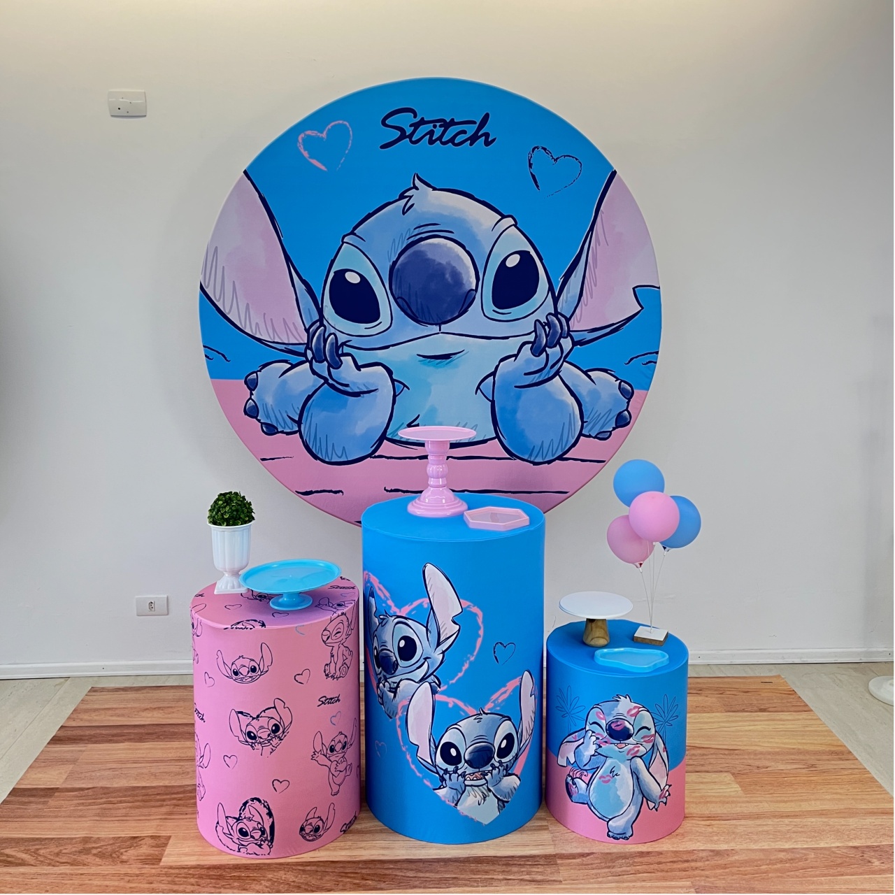 Stitch Rosa - Para Festejar - Monte e Feste 