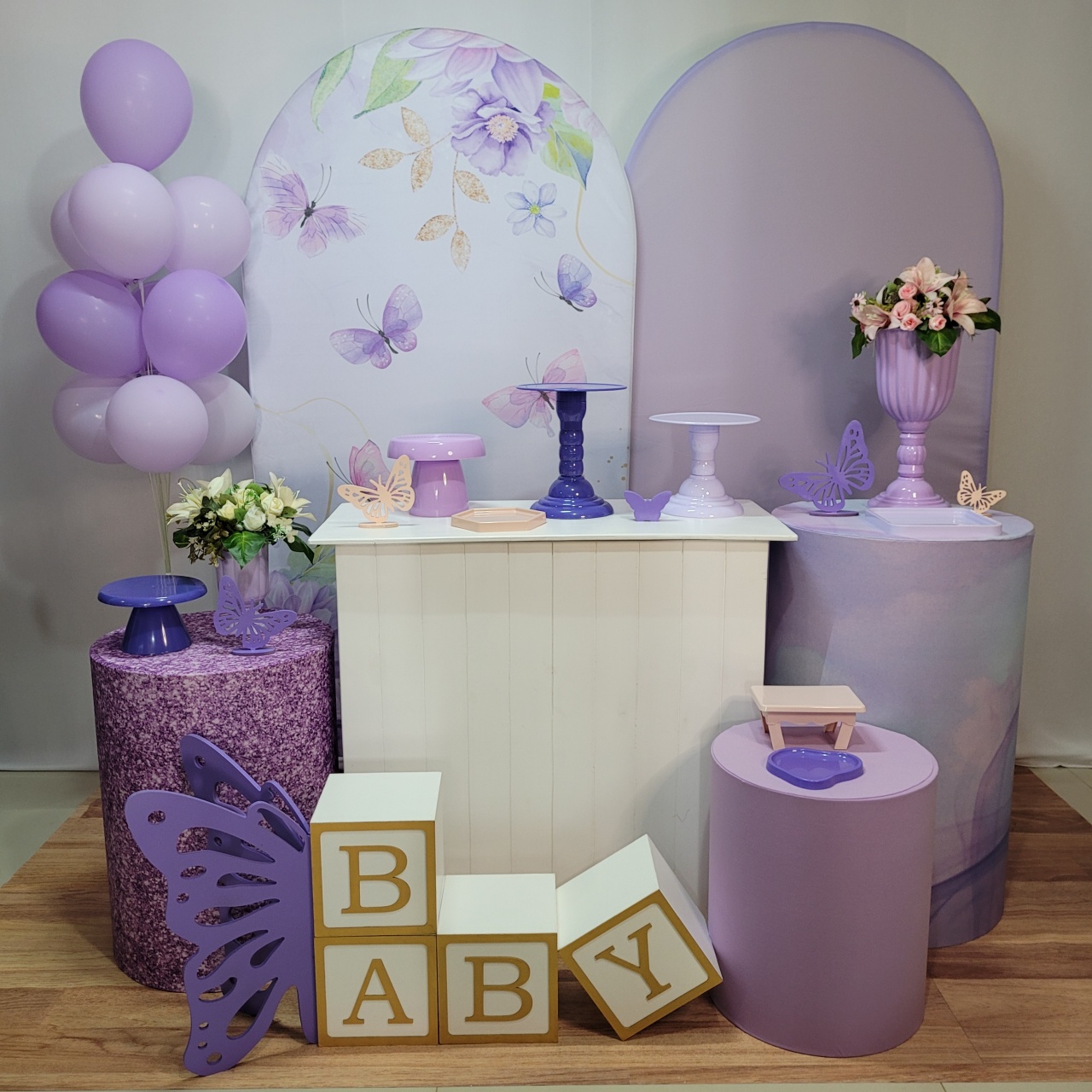 Borboleta Lilas Cha de Bebe - Kit Era Uma Vez - Monte e Feste 