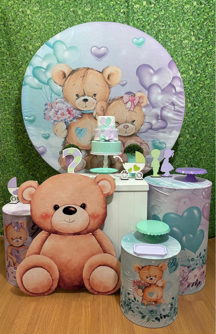Kit Chá Revelação Verde E Lilas   - Voar Decorações