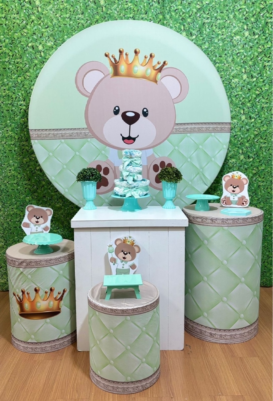Kit Urso Realeza Verde  - Voar Decorações