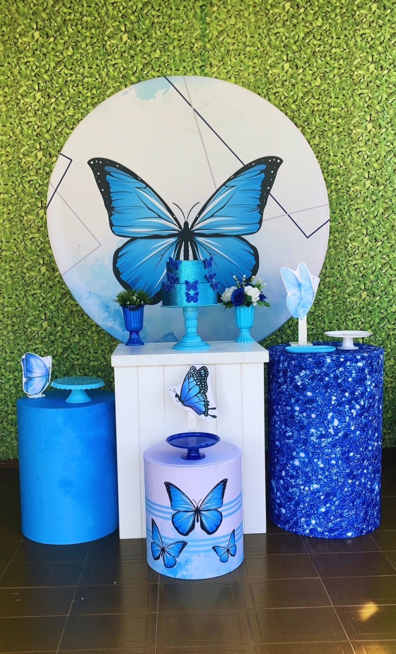 Kit Borboleta Azul   - Voar Decorações