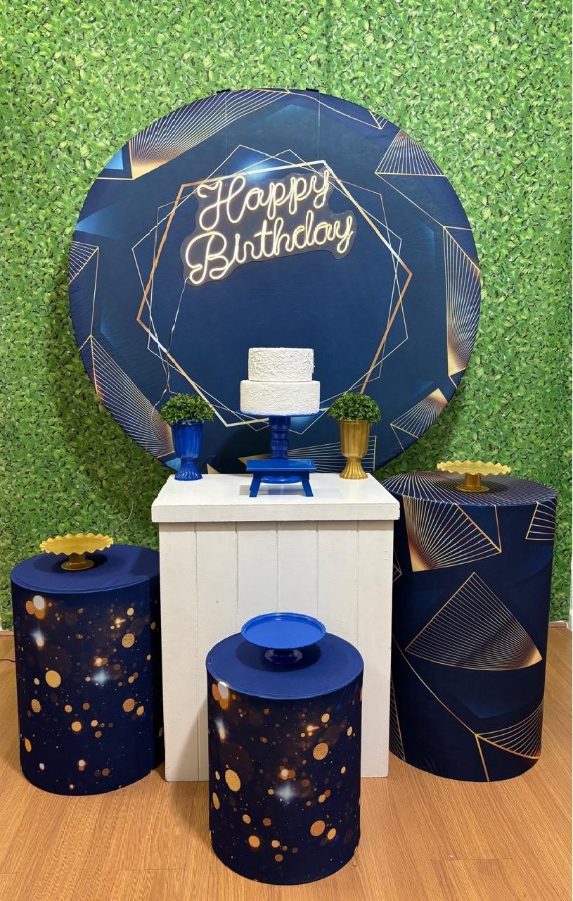 Kit Geometrico Azul Com Dourado (Cópia) - Voar Decorações