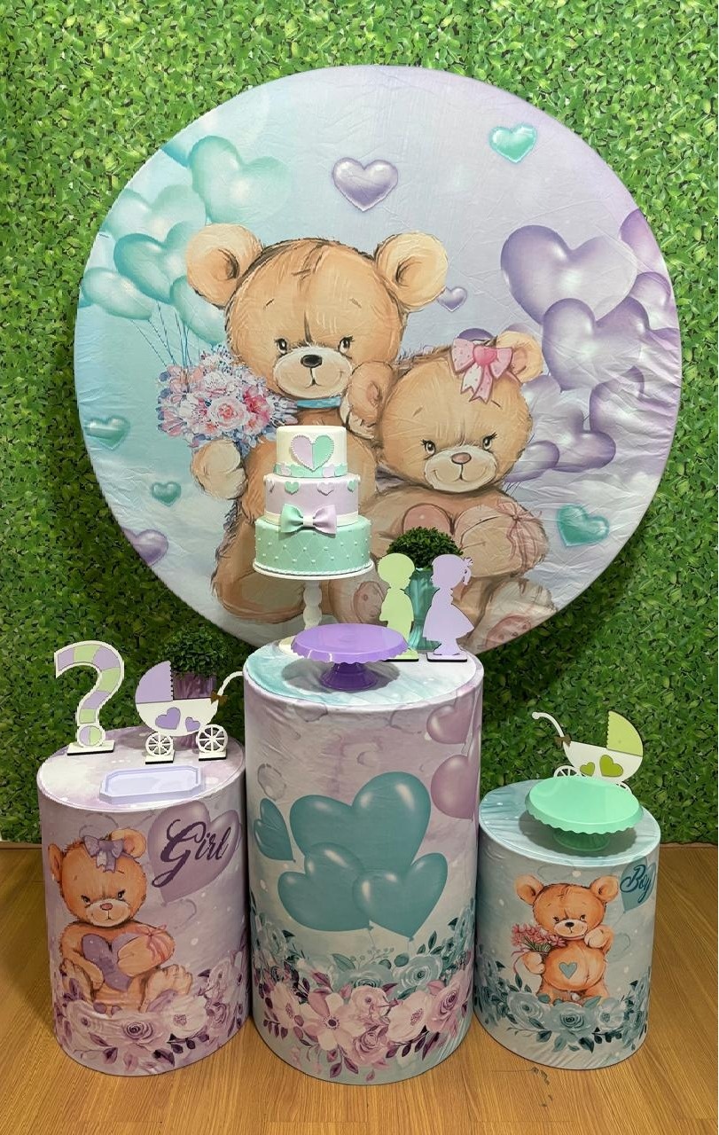 Kit Chá Revelação Verde E Lilas  - Voar Decorações