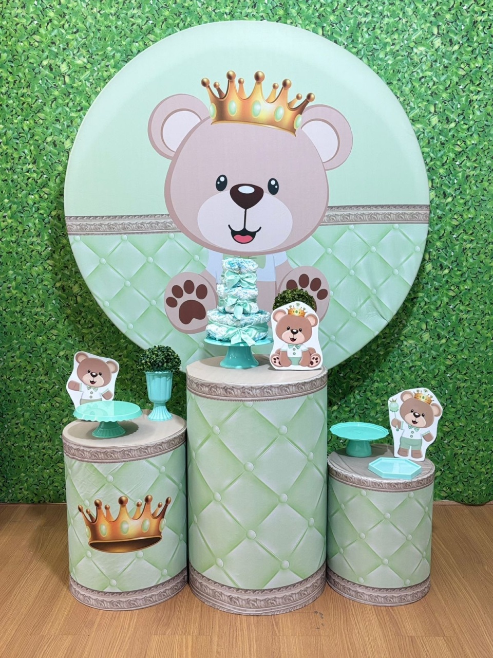 Kit Urso Realeza Verde  - Voar Decorações