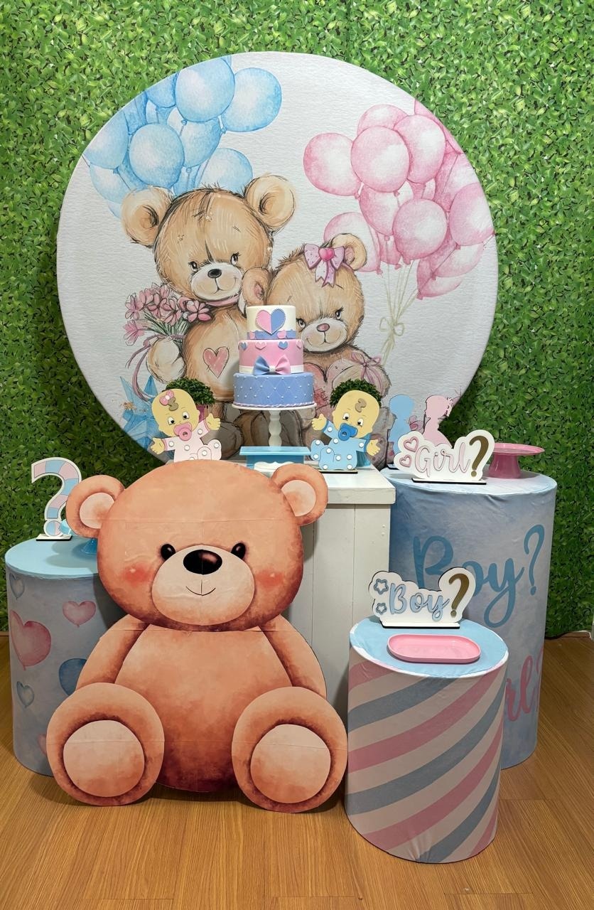 Kit Chá Revelação Azul E Rosa   - Voar Decorações