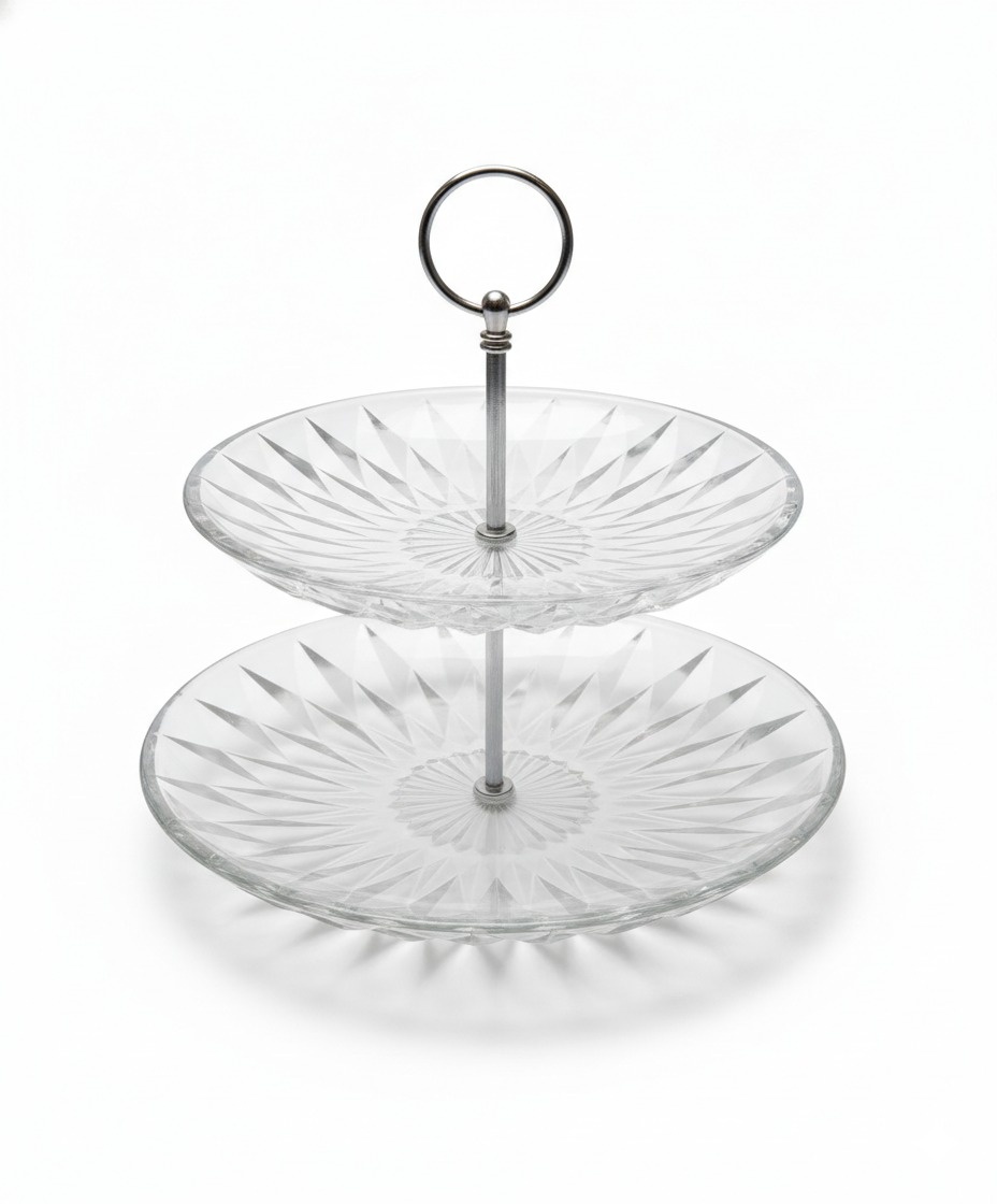 Suporte de Doces Cristal 2 Andares - brunacruanes