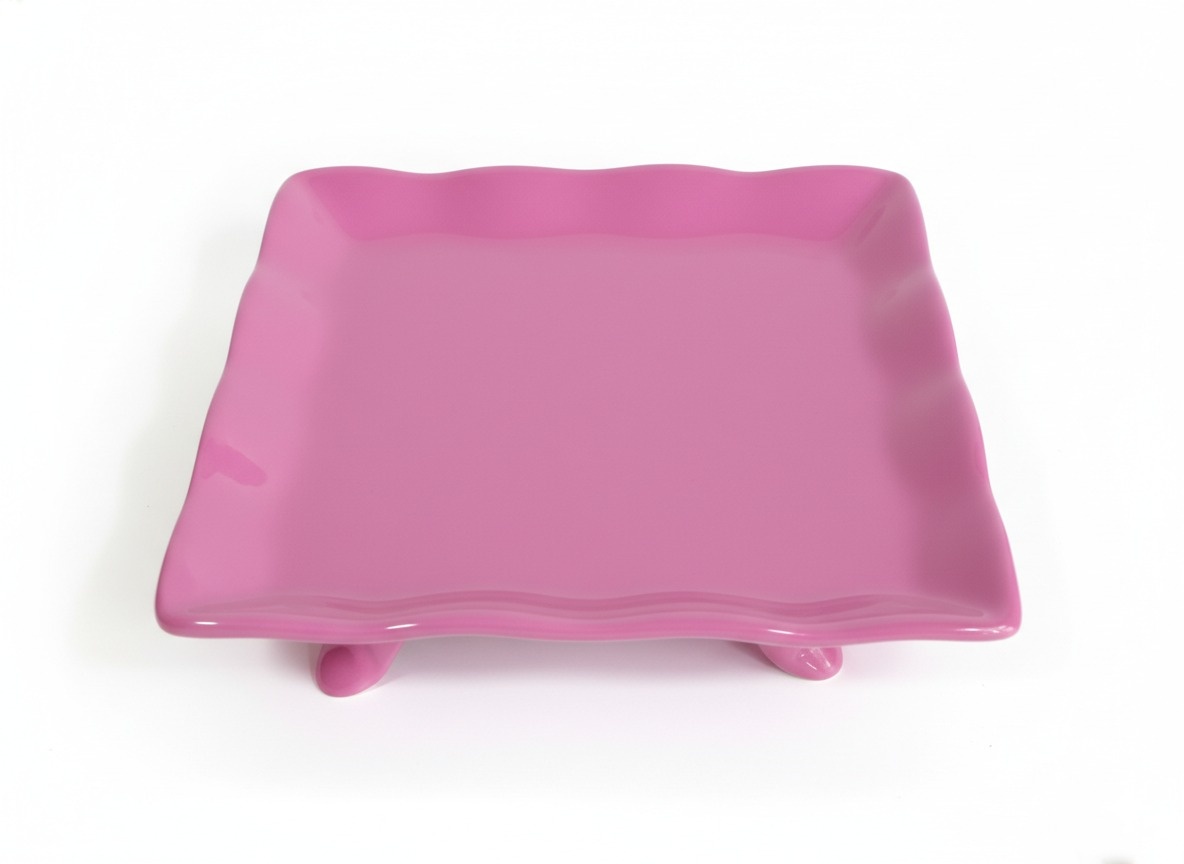 Bandeja Quadrada Babado Pink - brunacruanes