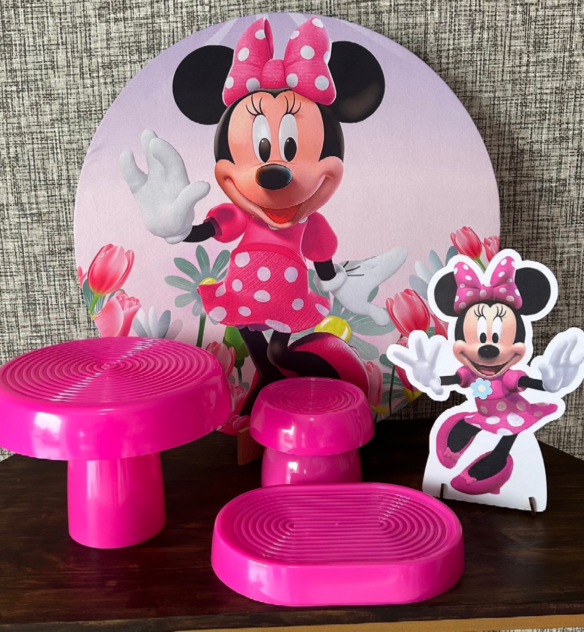 Mini Kit de Mesa Minnie Rosa - Cíntia Rodrigues Pinheiro 