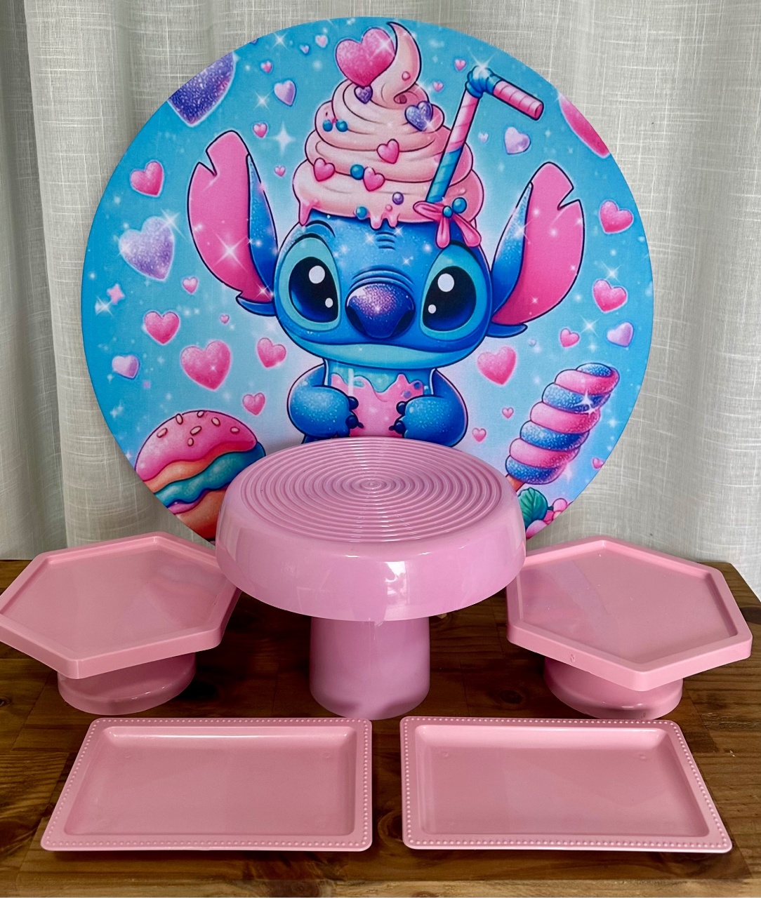 Mini Kit de Mesa Stitch Sorvete - Cíntia Rodrigues Pinheiro 