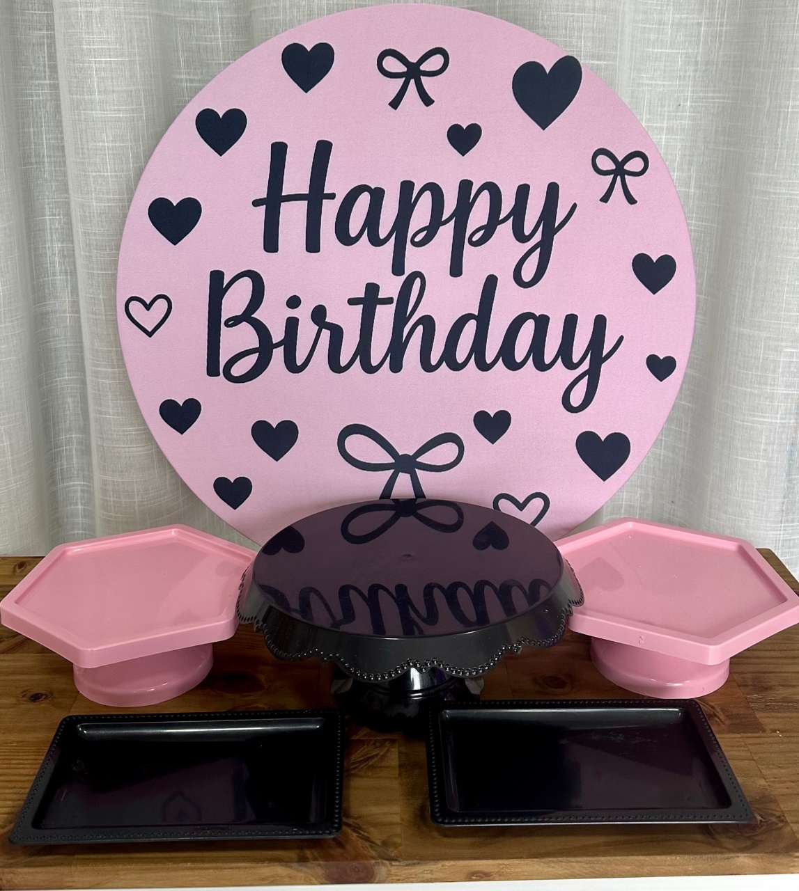 Mini Kit de Mesa Happy Birthday Laço - Cíntia Rodrigues Pinheiro 