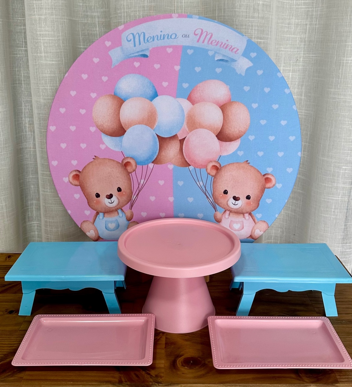 Mini Kit de Mesa Chá Revelação - Cíntia Rodrigues Pinheiro 