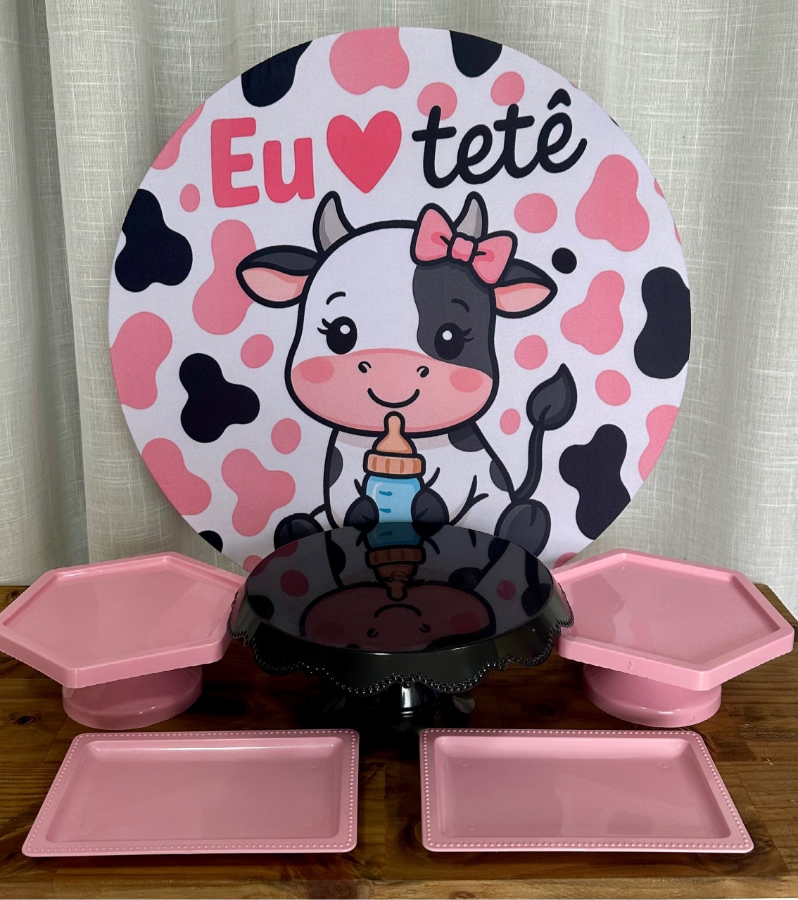 Mini Kit de Mesa Amo Tetê Menina - Cíntia Rodrigues Pinheiro 