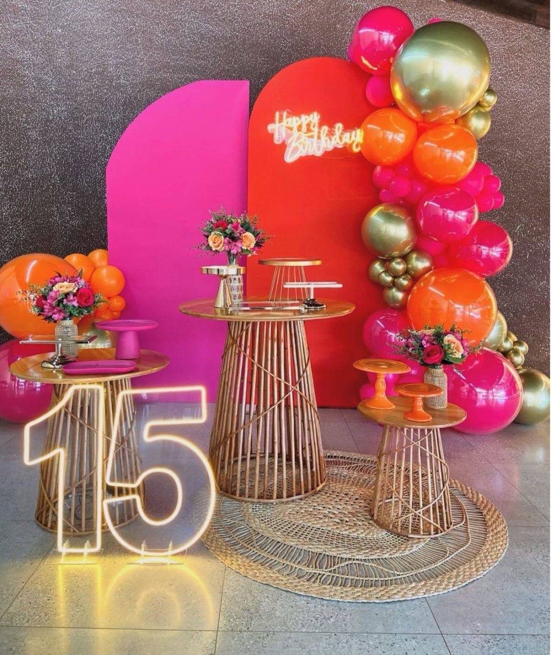 Debutante 15 Anos - Rosa Laranja - Decoracoes4you
