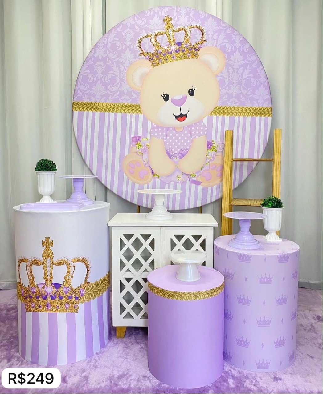 Ursinha Realeza Lilás - Decoracoes4you